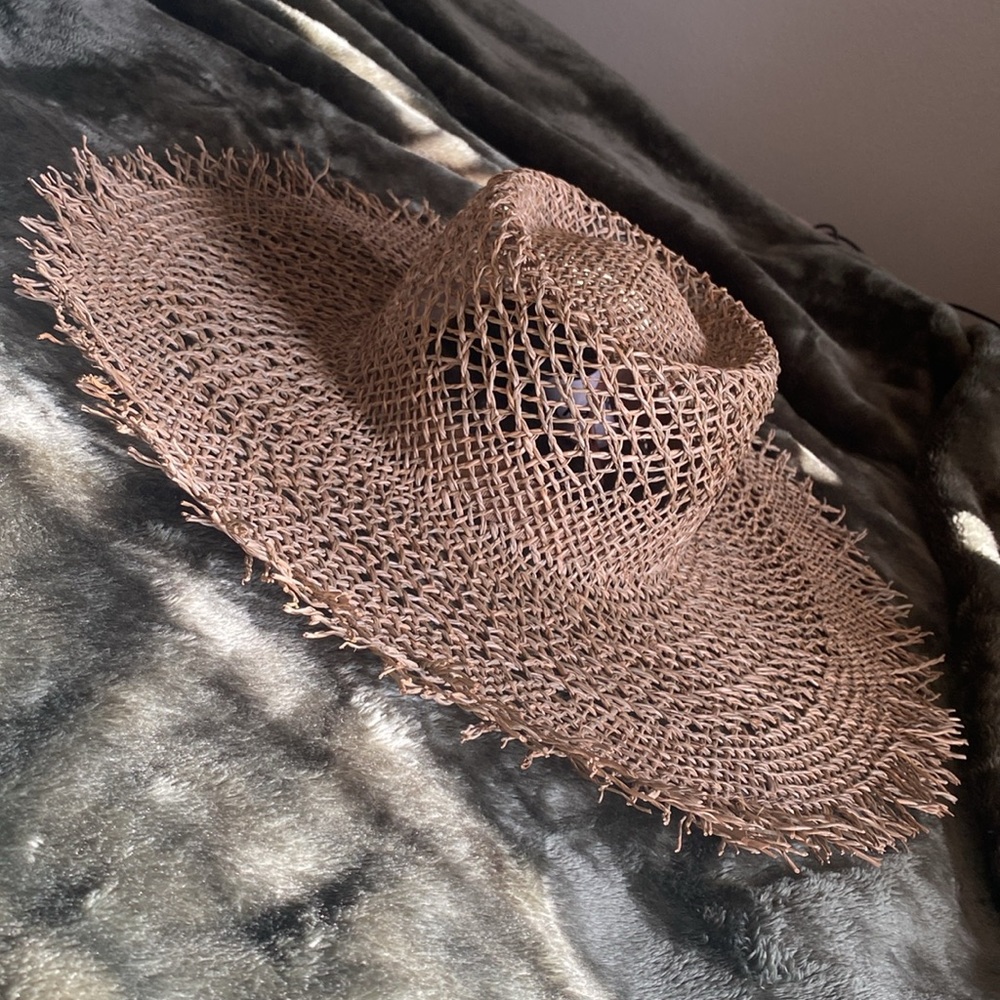HURLEY Tan Wide-Brimmed Sun Lisbon Straw Hat with Natural Weave NWT - Picture 5 of 16